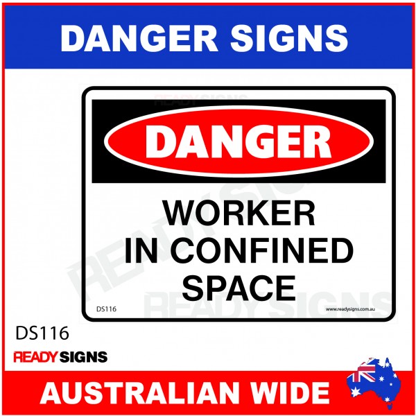 DANGER SIGN - DS-116 - WORKER IN CONFINED SPACE